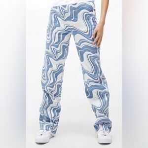 PacSun Carpenter Pants - Women’s Blue/White, High Rise Jeans. 5 Pockets. Size 22